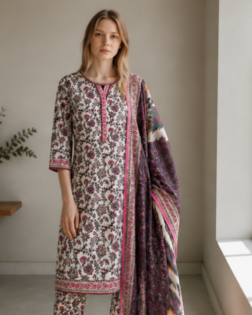 Floral Printed Lawn 3-Piece Suit