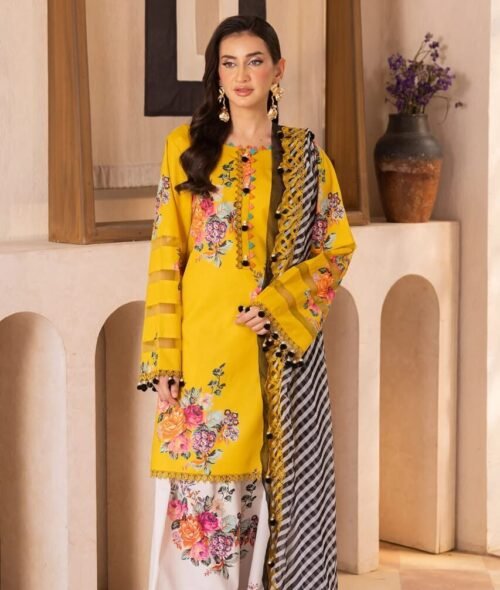 Sunlit Bloom Printed 3-piece Lawn Suit