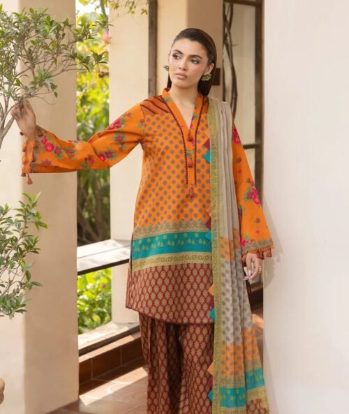 Radiant Citrus printed 3-Piece Lawn Suit